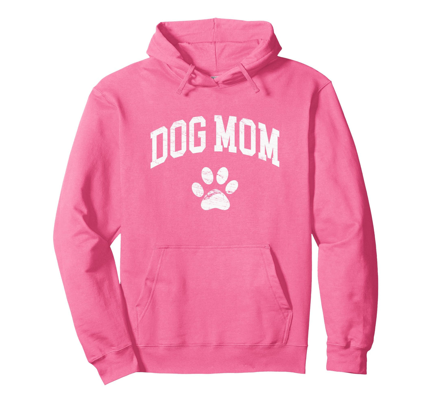 Dog Mom Distressed Funny Dog Paw Hoodie - Trendy Graphic Men Women - T-Shirt, Sweatshirt, Hoodie