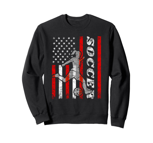 American Flag Soccer Player Usa Sweatshirt - Trendy Graphic Men Women - T-Shirt, Sweatshirt, Hoodie