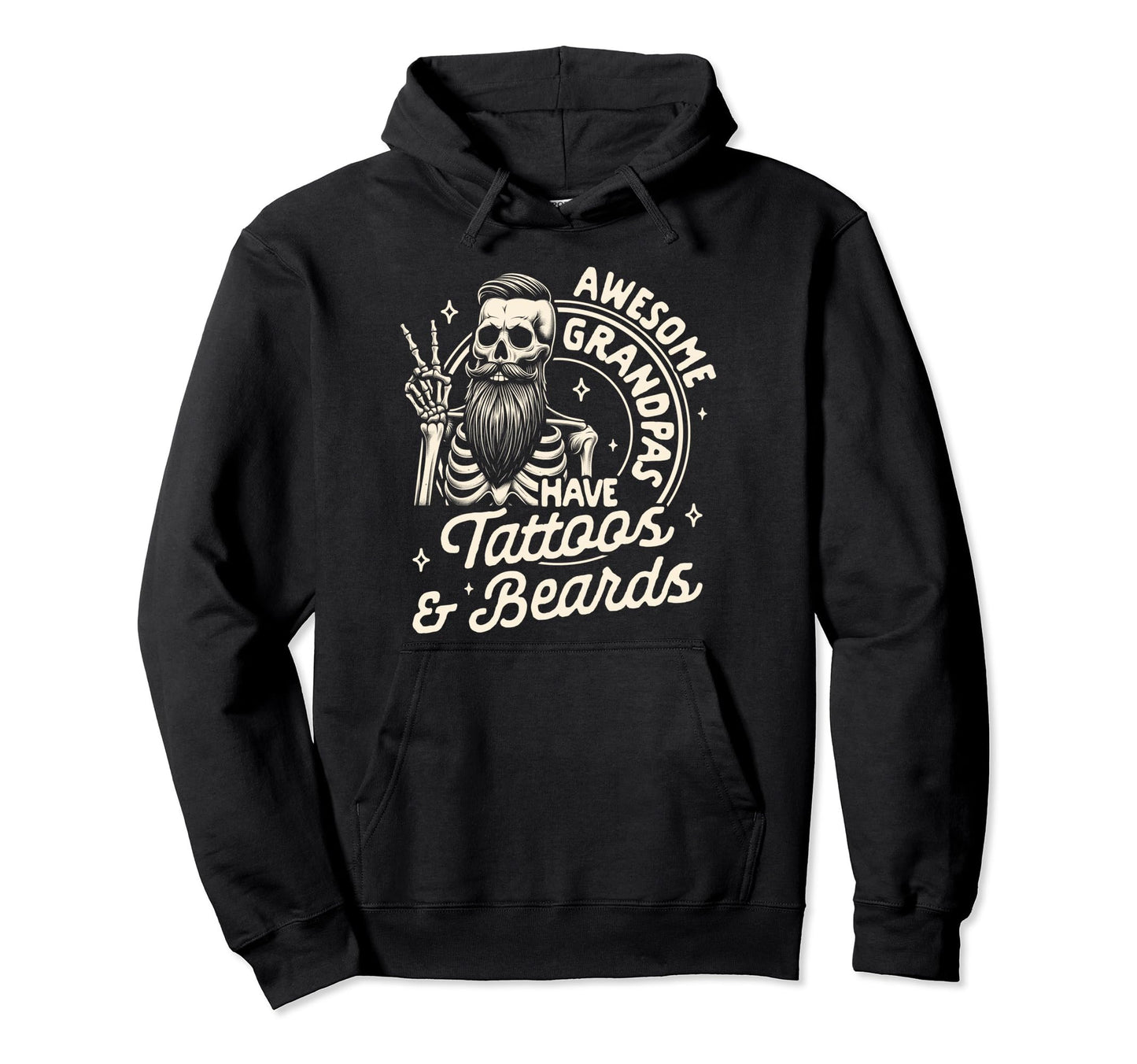 Bearded Grandpa Awesome Grandpas Have Hoodie - Custom Art Print Men Women - T-Shirt, Sweatshirt, Hoodie