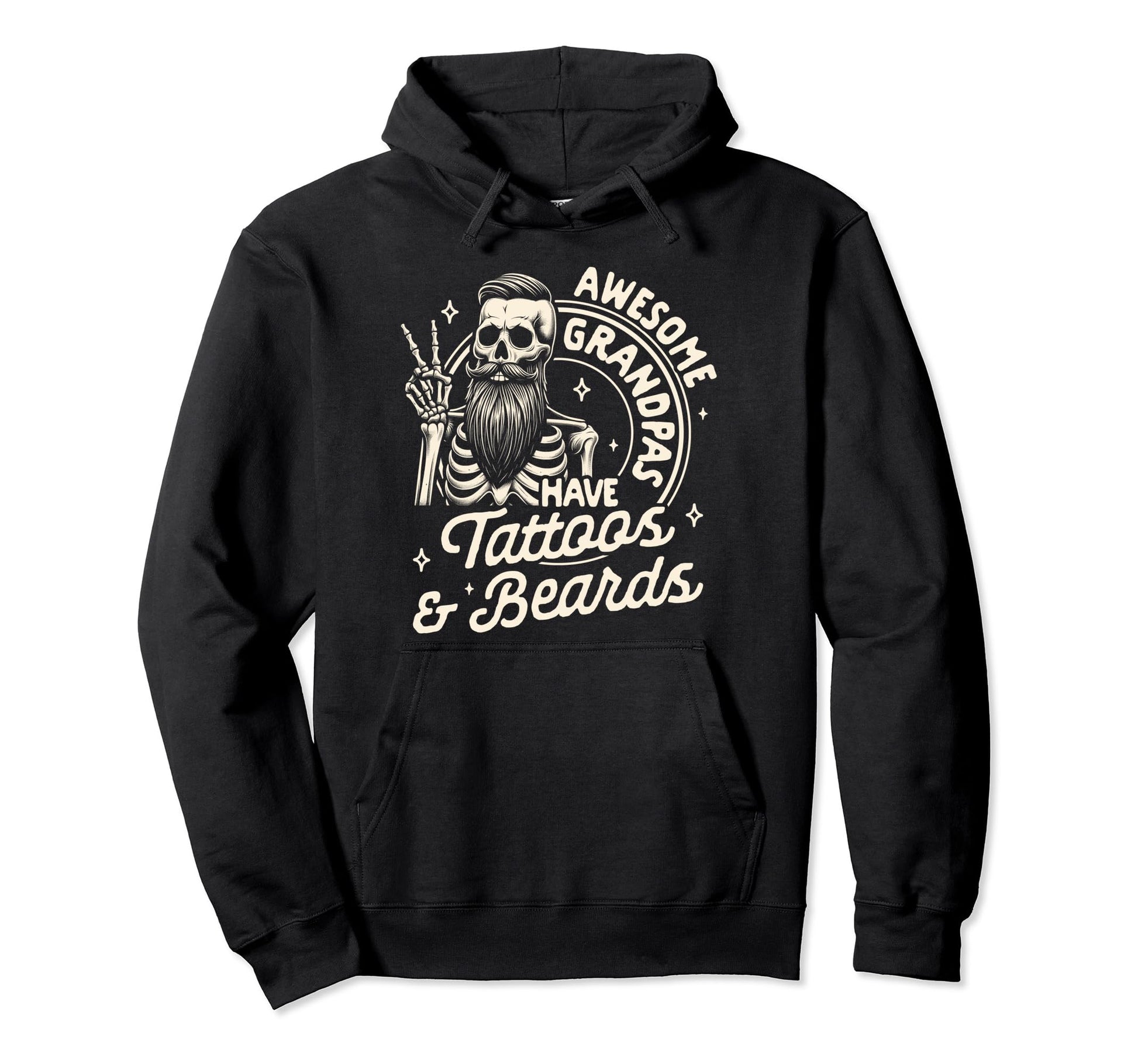 Bearded Grandpa Awesome Grandpas Have Hoodie - Custom Art Print Men Women - T-Shirt, Sweatshirt, Hoodie