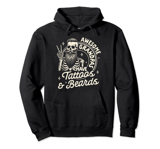 Bearded Grandpa Awesome Grandpas Have Hoodie - Custom Art Print Men Women - T-Shirt, Sweatshirt, Hoodie