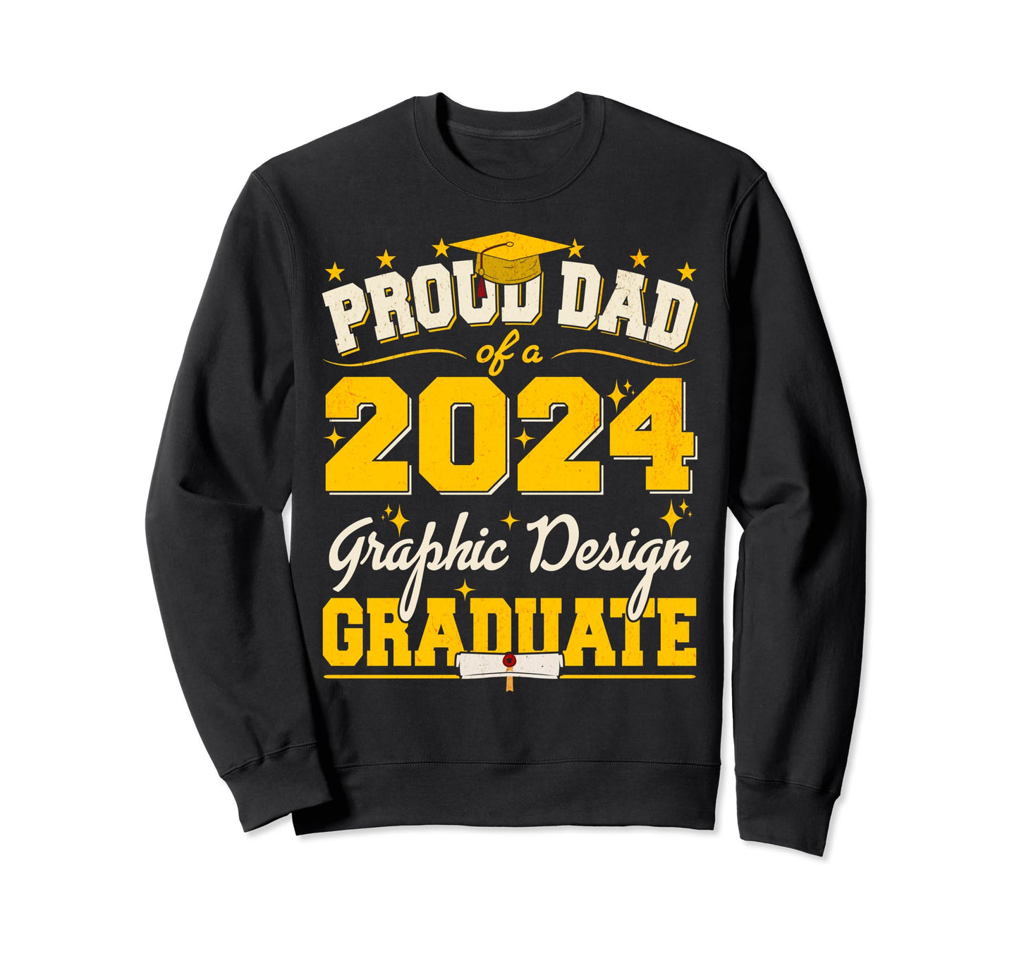 Proud Dad 2024 Graduate Senior Sweatshirt - Aesthetic Graphic Unisex - T-Shirt, Sweatshirt, Hoodie