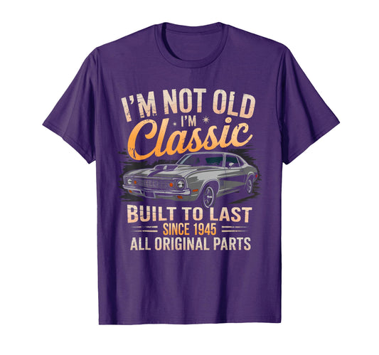 80Th Birthday Born 1945 Car 80 Years Old T-Shirt - Graphic Print Men Women - T-Shirt, Sweatshirt, Hoodie