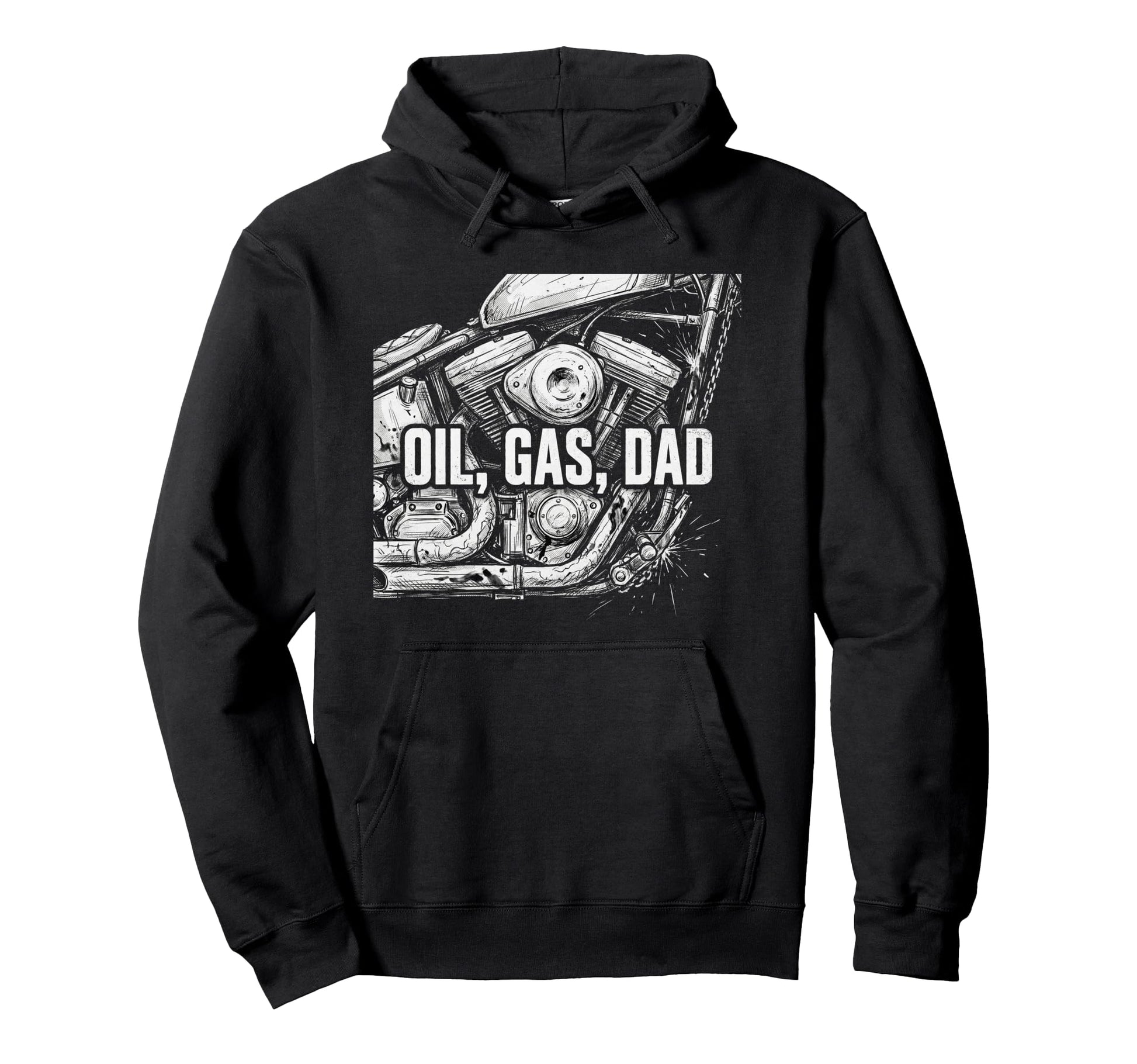 Garage Motorcycle Papa Rider Biker Dad Hoodie - Graphic Print for Adults - T-Shirt, Sweatshirt, Hoodie