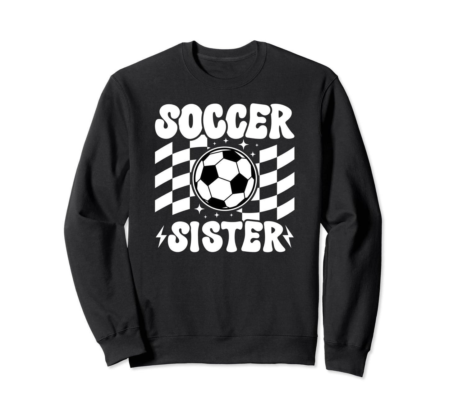 Soccer Sister Soccer Player Groovy Sweatshirt - Custom Art Print Unisex - T-Shirt, Sweatshirt, Hoodie
