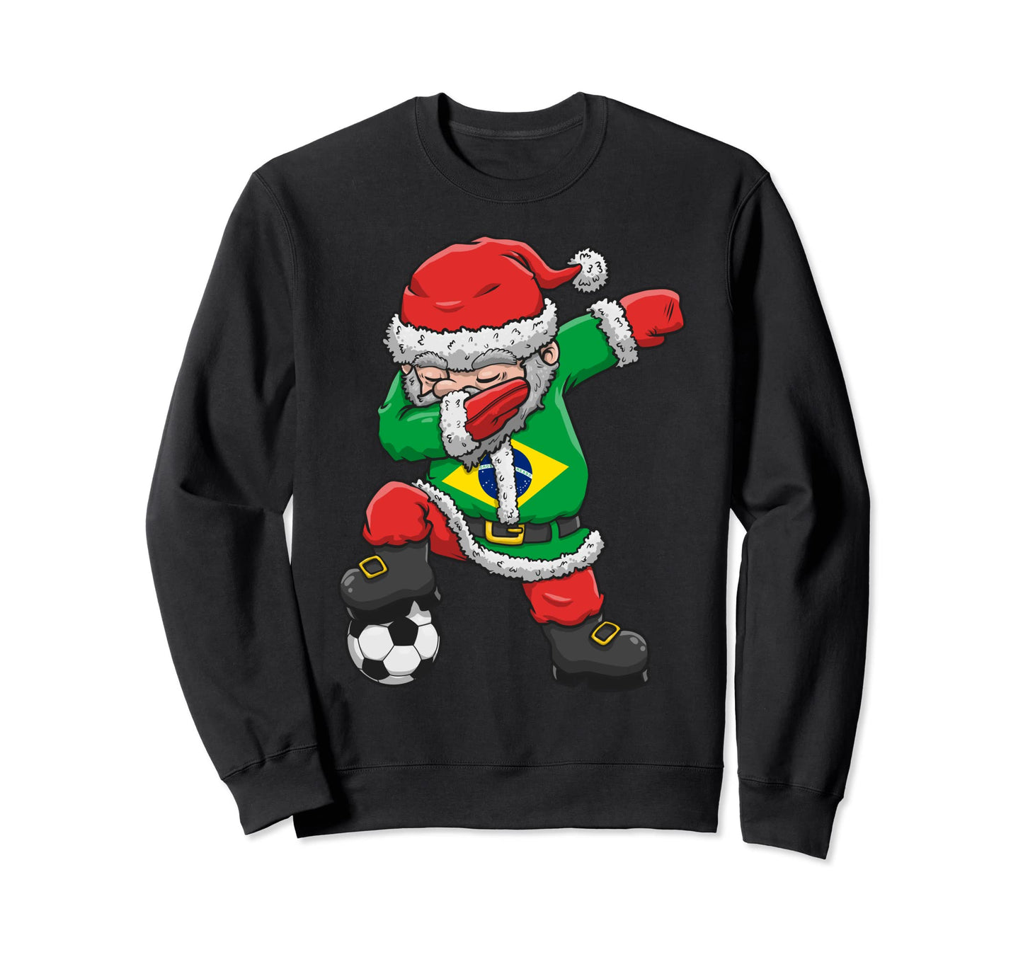 Soccer Dabbing Santa Brazil Sweatshirt - Casual Everyday Wear Men Women - T-Shirt, Sweatshirt, Hoodie