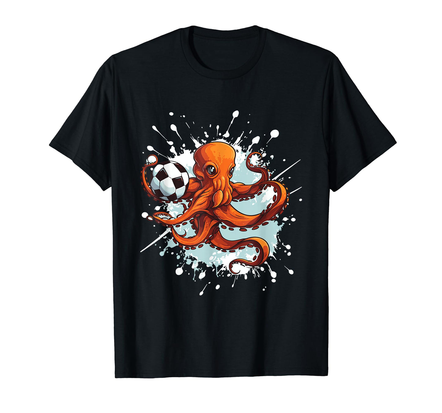 Octopus Playing Soccer Animal Sports T-Shirt - Custom Art Print Men Women - T-Shirt, Sweatshirt, Hoodie
