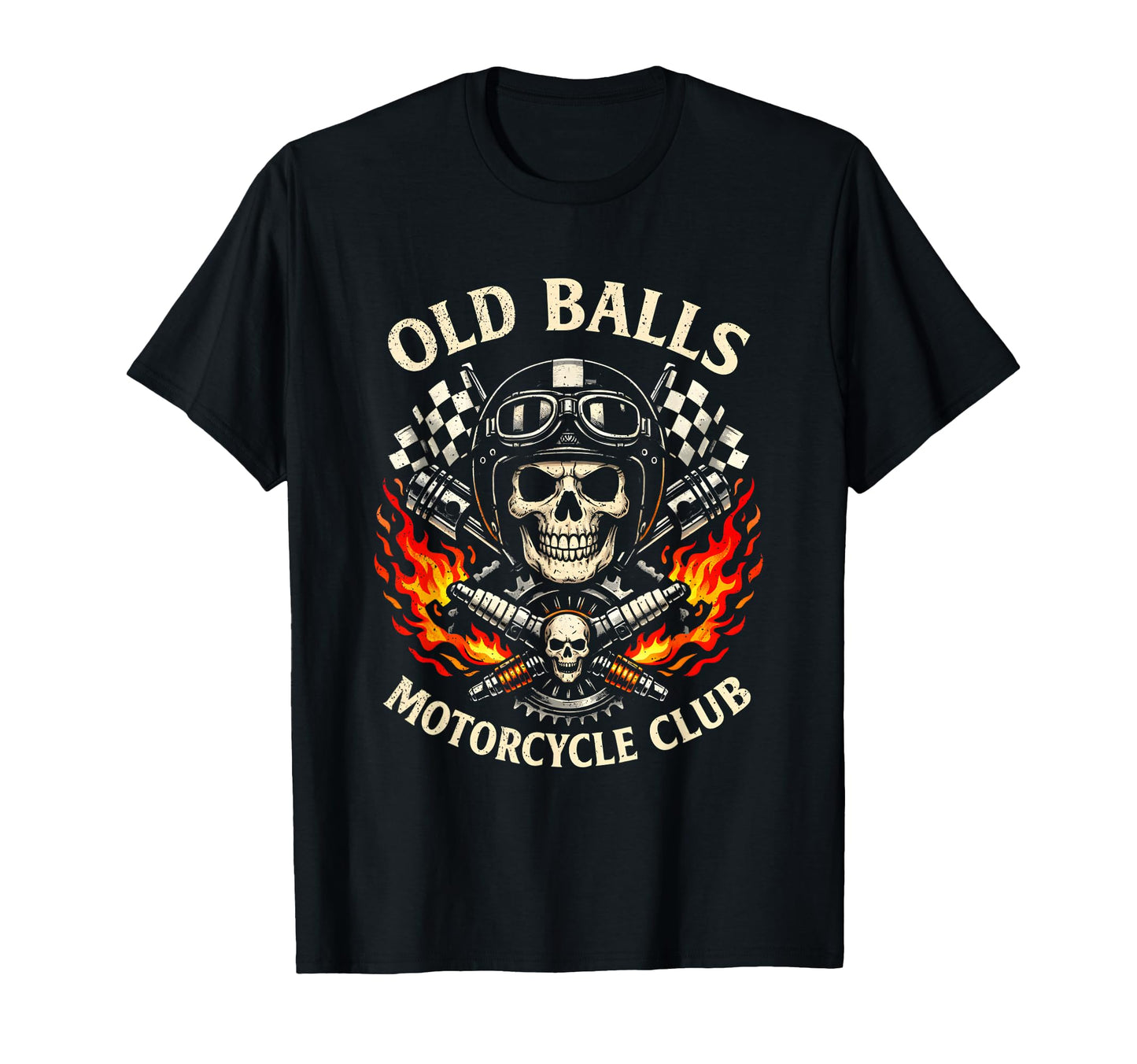 Old Balls Motorcycle Club Funny Skull T-Shirt - Streetwear Style Unisex - T-Shirt, Sweatshirt, Hoodie