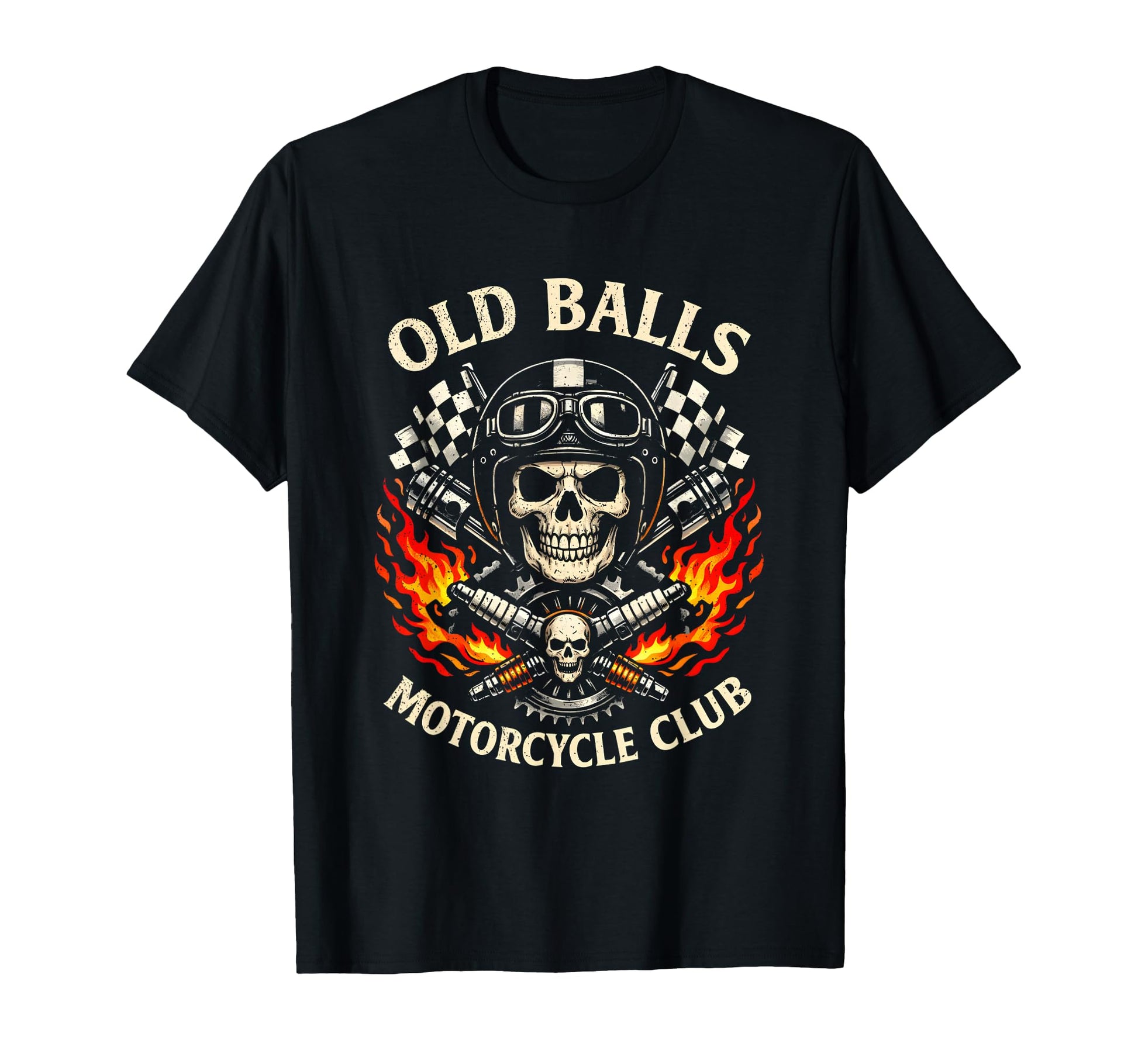 Old Balls Motorcycle Club Funny Skull T-Shirt - Streetwear Style Unisex - T-Shirt, Sweatshirt, Hoodie