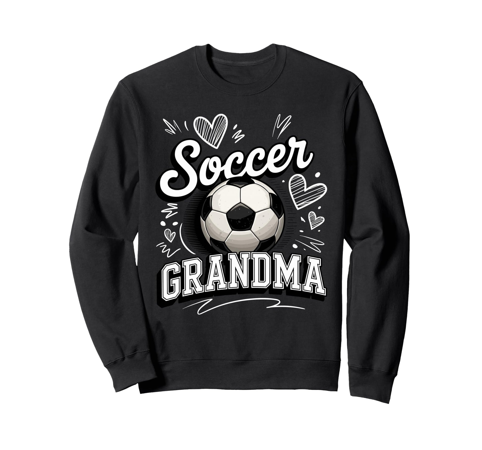 Soccer Grandma Heart Ball Stadium Sweatshirt - Unique Graphic for Adults - T-Shirt, Sweatshirt, Hoodie