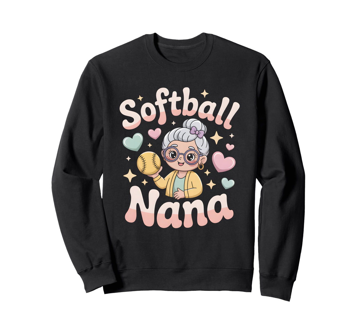 Softball Nana Grandma Softball Nana Sweatshirt - Unique Graphic for Adults - T-Shirt, Sweatshirt, Hoodie