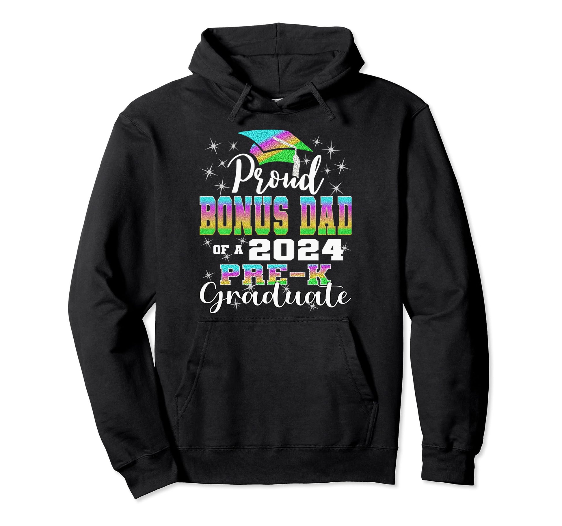 Proud Bonus Dad Prek School Graduate Hoodie - Custom Art Print Men Women - T-Shirt, Sweatshirt, Hoodie
