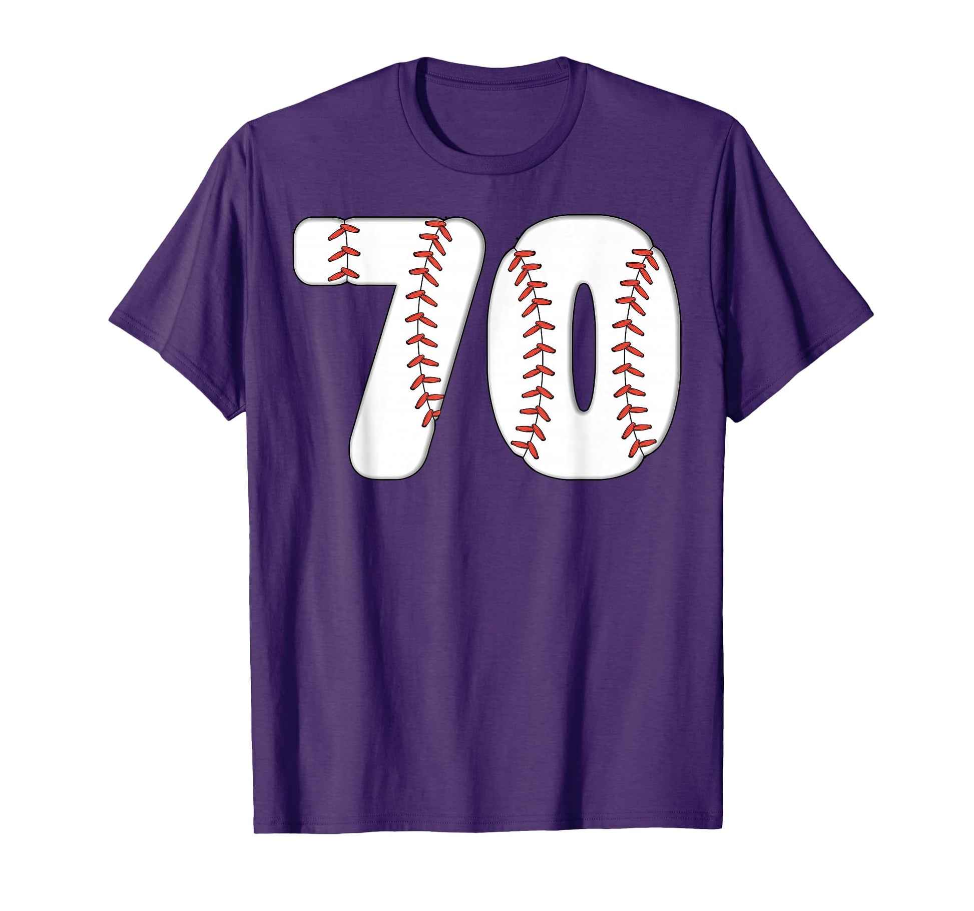 Baseball Number 70 Baseball Birthday T-Shirt - Minimalist Print Men Women - T-Shirt, Sweatshirt, Hoodie