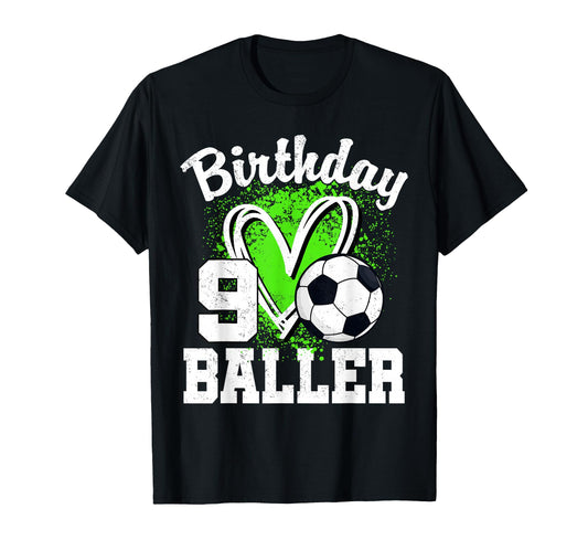 9Th Birthday Baller 9 Year Old Birthday T-Shirt - Graphic Print Men Women - T-Shirt, Sweatshirt, Hoodie