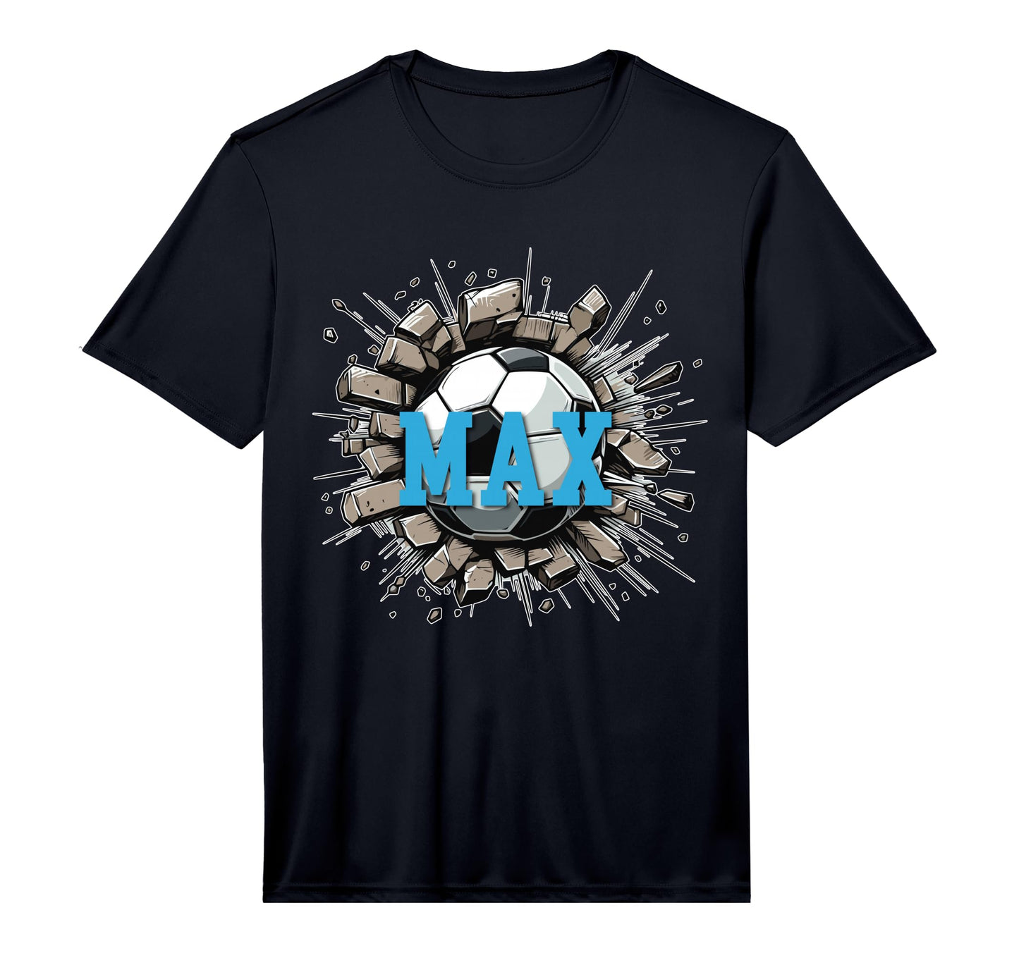 Max Soccer Custom Name Performance T-Shirt - Unique Graphic Men Women - T-Shirt, Sweatshirt, Hoodie