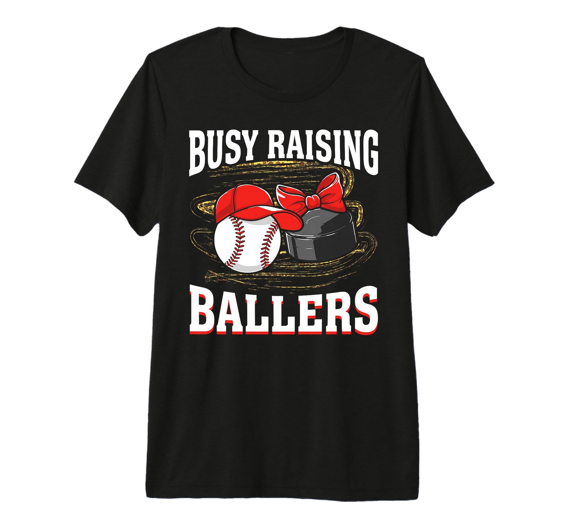 Busy Raising Ballers Baseball Hockey T-Shirt - Minimalist Print Men Women - T-Shirt, Sweatshirt, Hoodie
