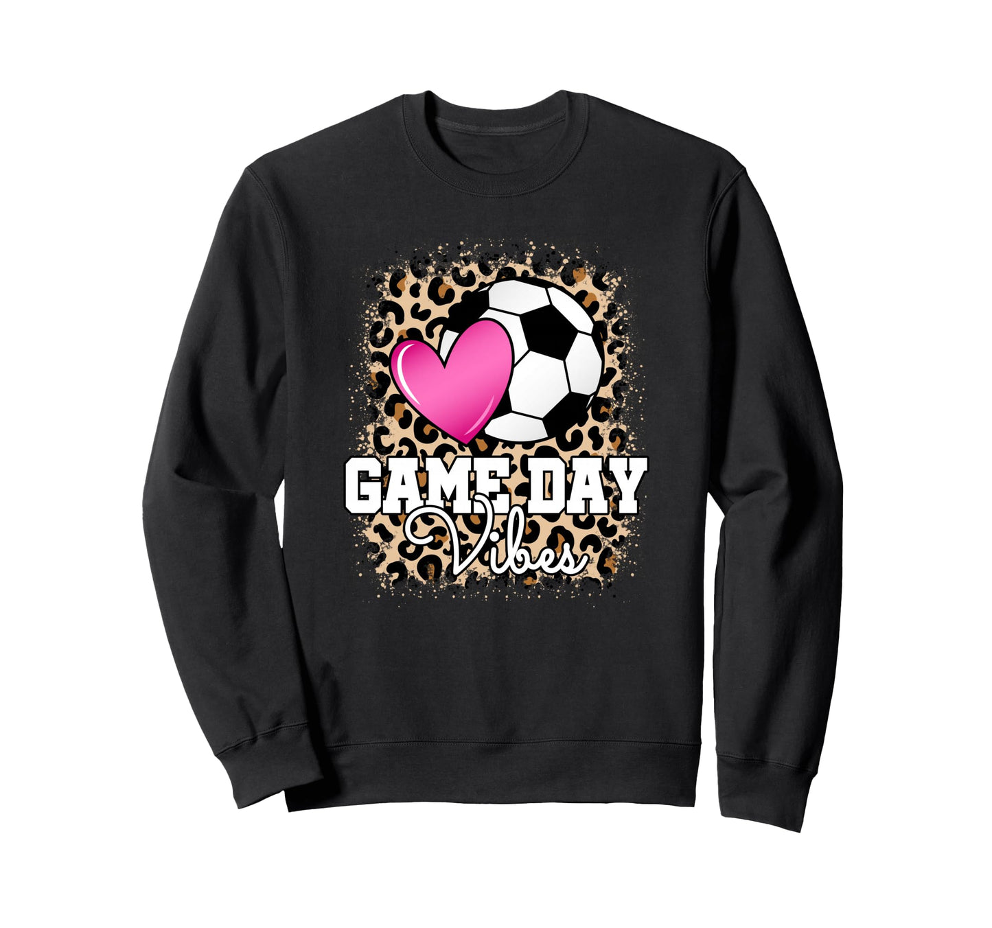 Game Day Soccer Leopard Soccer Sweatshirt - Trendy Graphic Men Women - T-Shirt, Sweatshirt, Hoodie