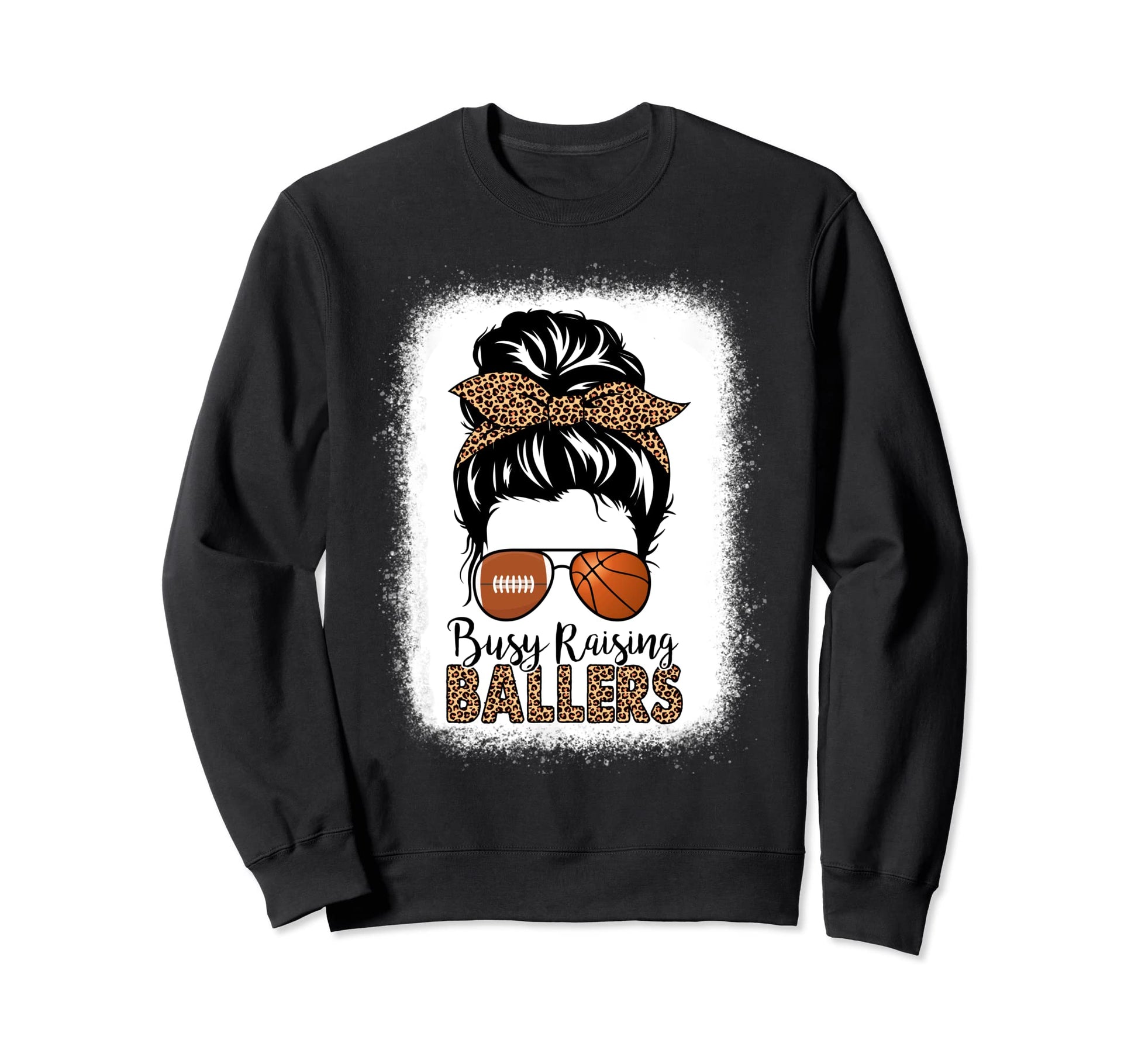 Football And Basketball Mom Messy Sweatshirt - Fun Novelty Design Unisex - T-Shirt, Sweatshirt, Hoodie