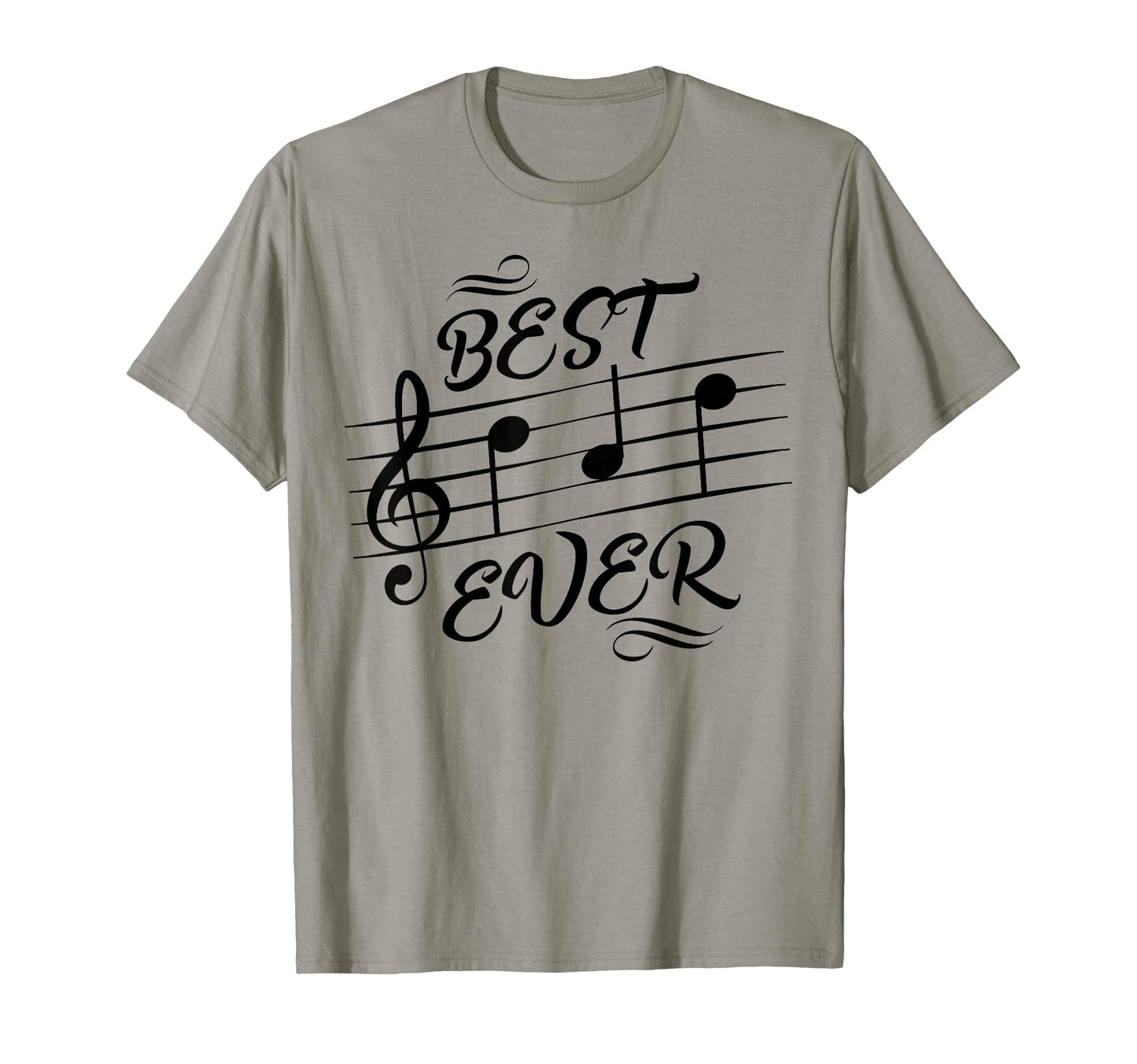 Best Dad Ever Music Notes Musician T-Shirt - Unique Graphic Men Women - T-Shirt, Sweatshirt, Hoodie