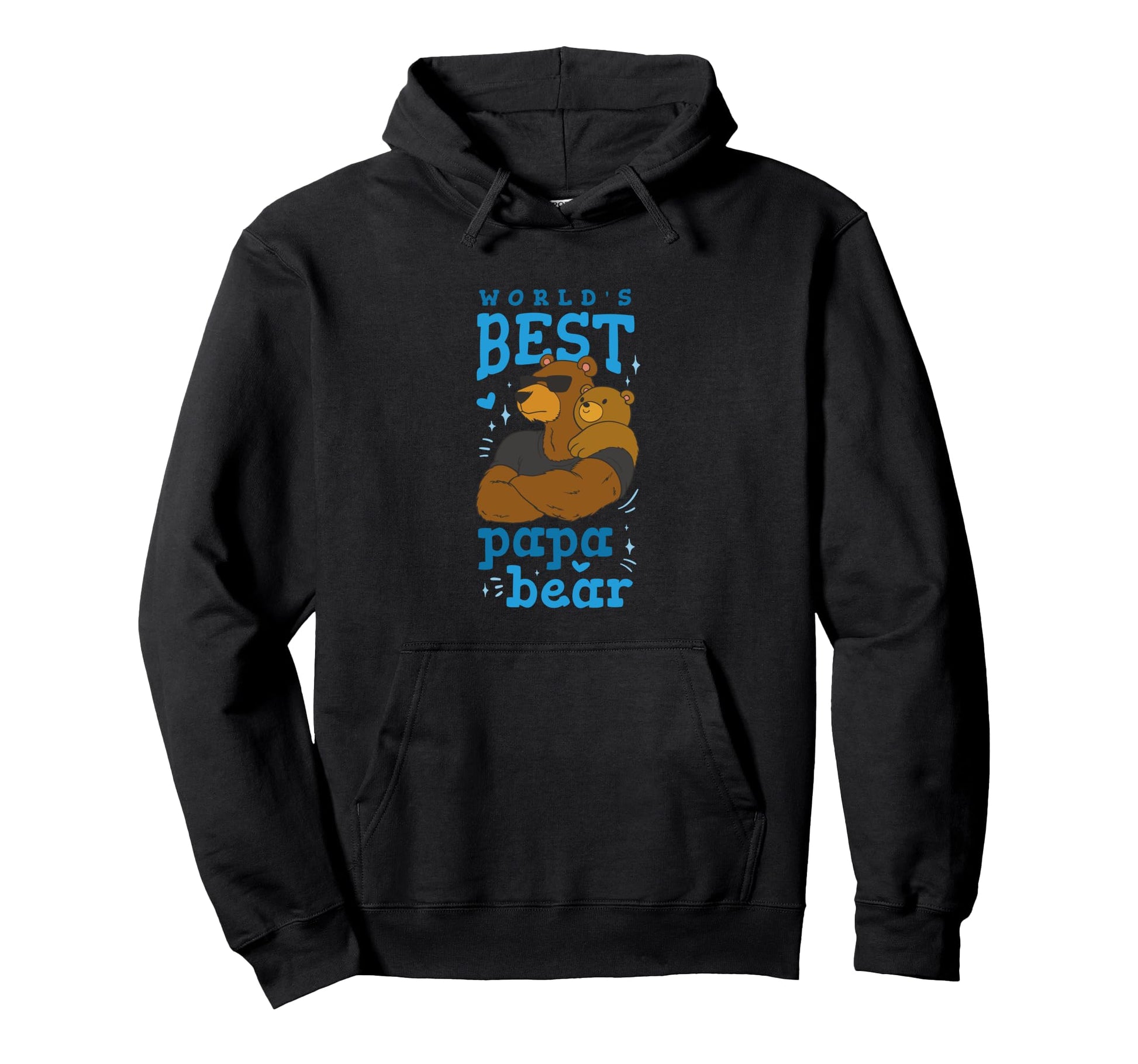 Worlds Best Papa Bear Fathers Day Hoodie - Minimalist Print for Adults - T-Shirt, Sweatshirt, Hoodie