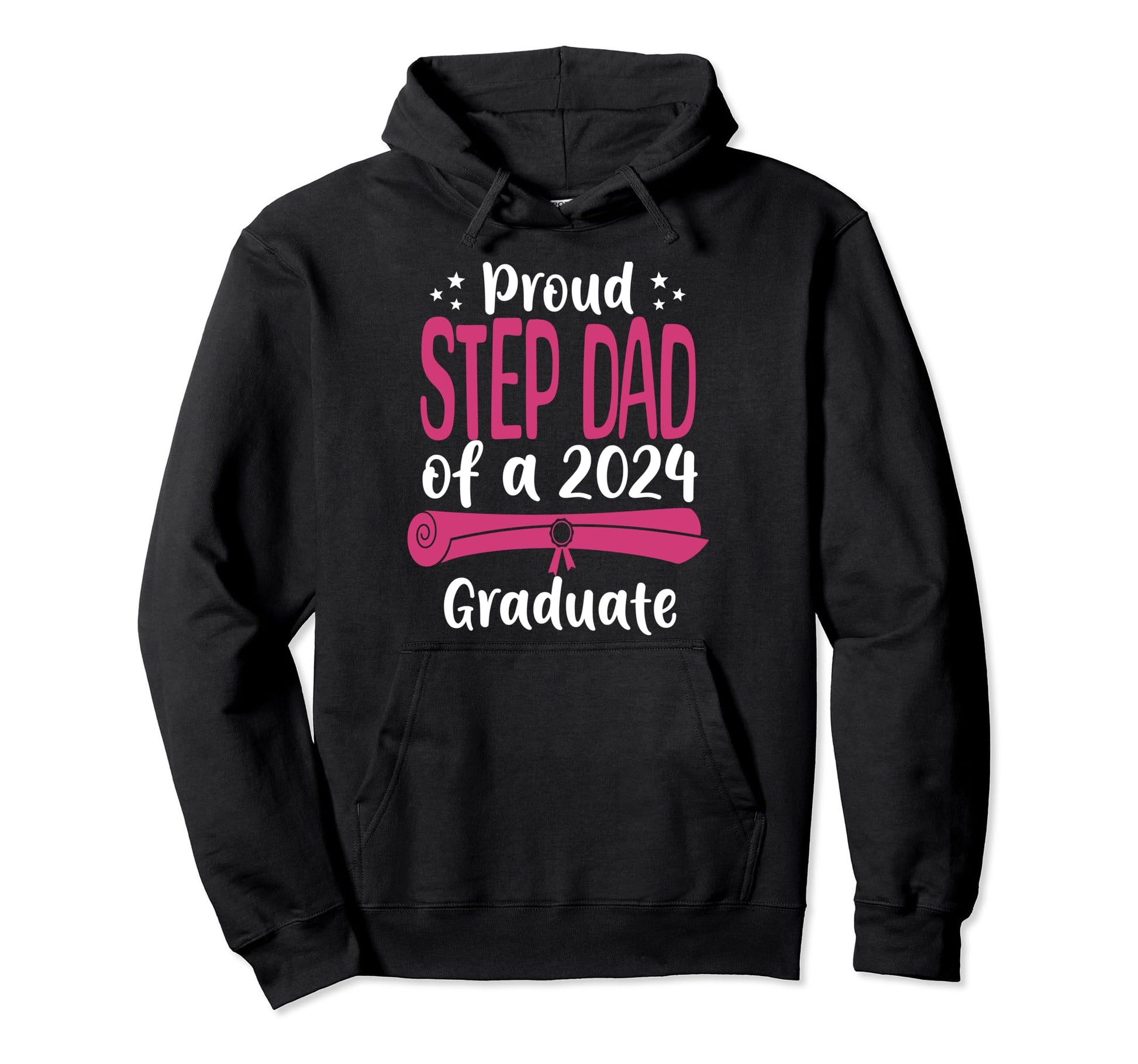 Proud Step Dad Class 2024 Graduate Hoodie - Custom Art Print for Adults - T-Shirt, Sweatshirt, Hoodie