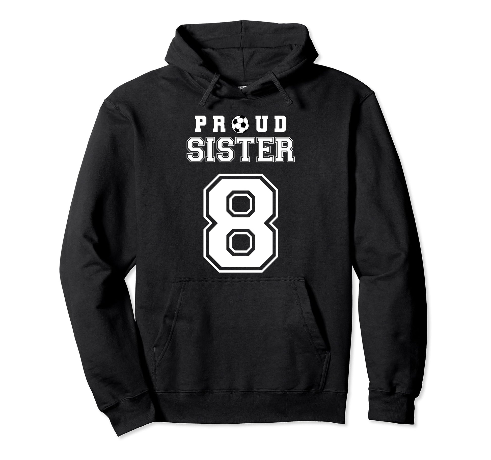Number 8 Custom Proud Soccer Futbol Hoodie - Minimalist Print Men Women - T-Shirt, Sweatshirt, Hoodie