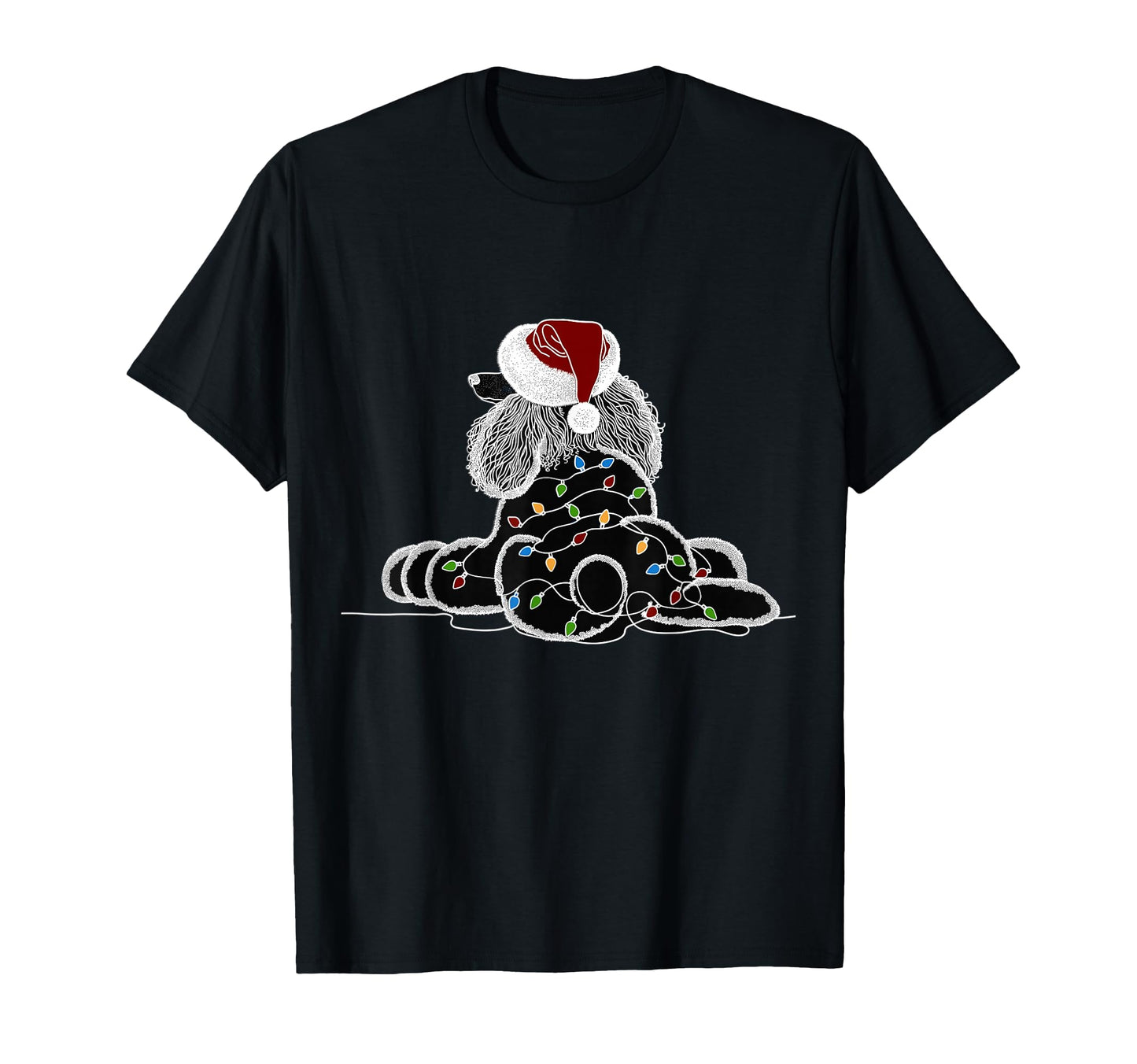 Poodle Santa Tree Lights Ugly Pajamas T-Shirt - Trendy Graphic Men Women - T-Shirt, Sweatshirt, Hoodie