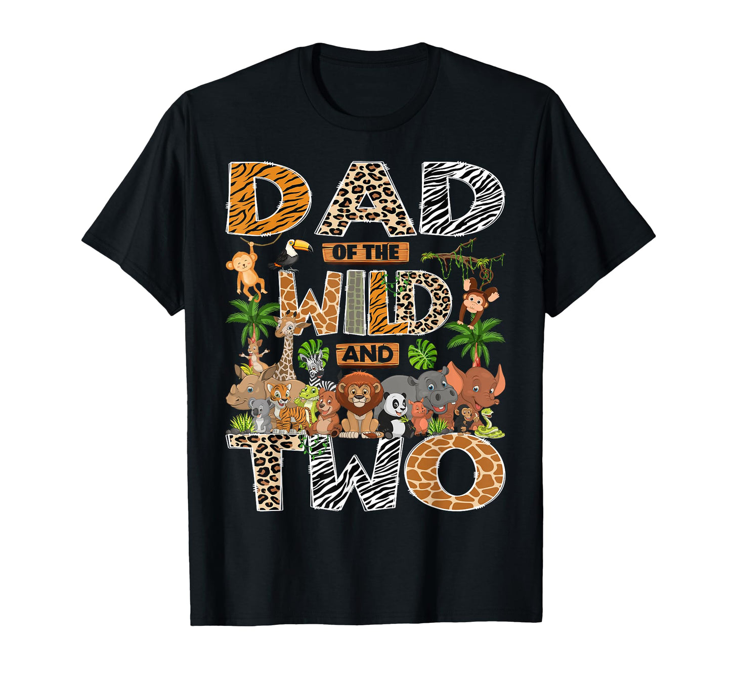 Dad Wild Two 2Nd Birthday Safari T-Shirt - Aesthetic Graphic for Adults - T-Shirt, Sweatshirt, Hoodie