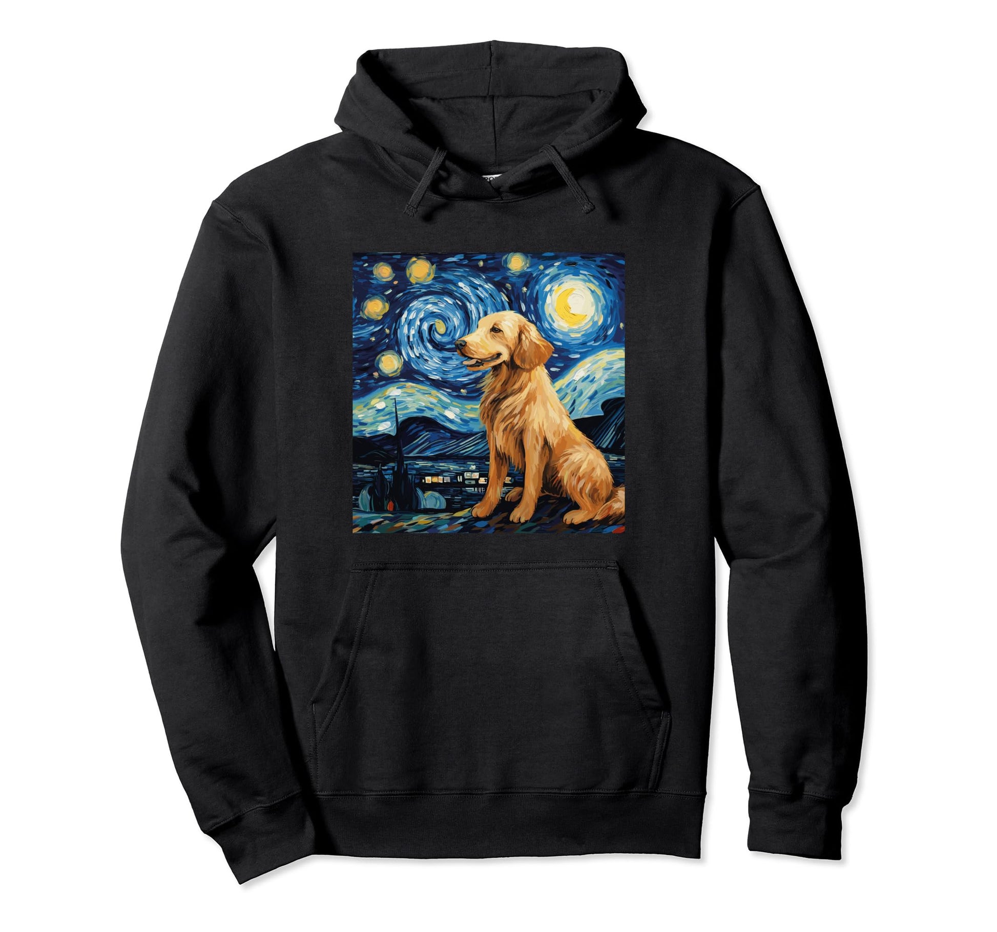 Golden Retriever Starry Night Dog Mom Hoodie - Streetwear Style for Adults - T-Shirt, Sweatshirt, Hoodie