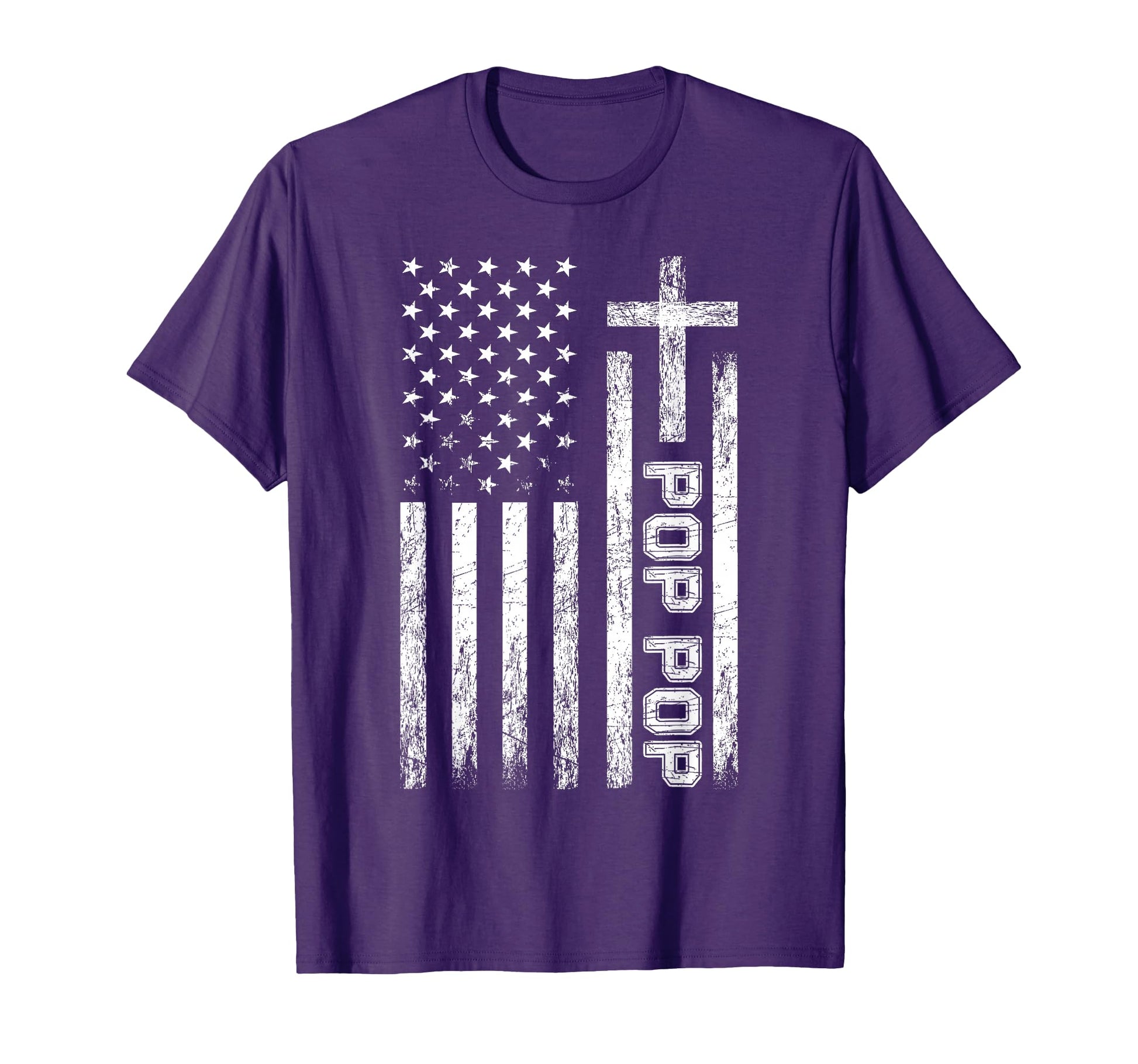 Pop Pop Usa American Flag Cross Christian T-Shirt - Unique Graphic Unisex - T-Shirt, Sweatshirt, Hoodie