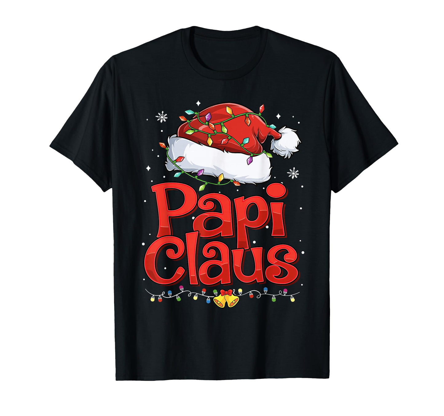 Papi Claus Santa Hat Lights T-Shirt - Novelty Apparel for Adults - T-Shirt, Sweatshirt, Hoodie