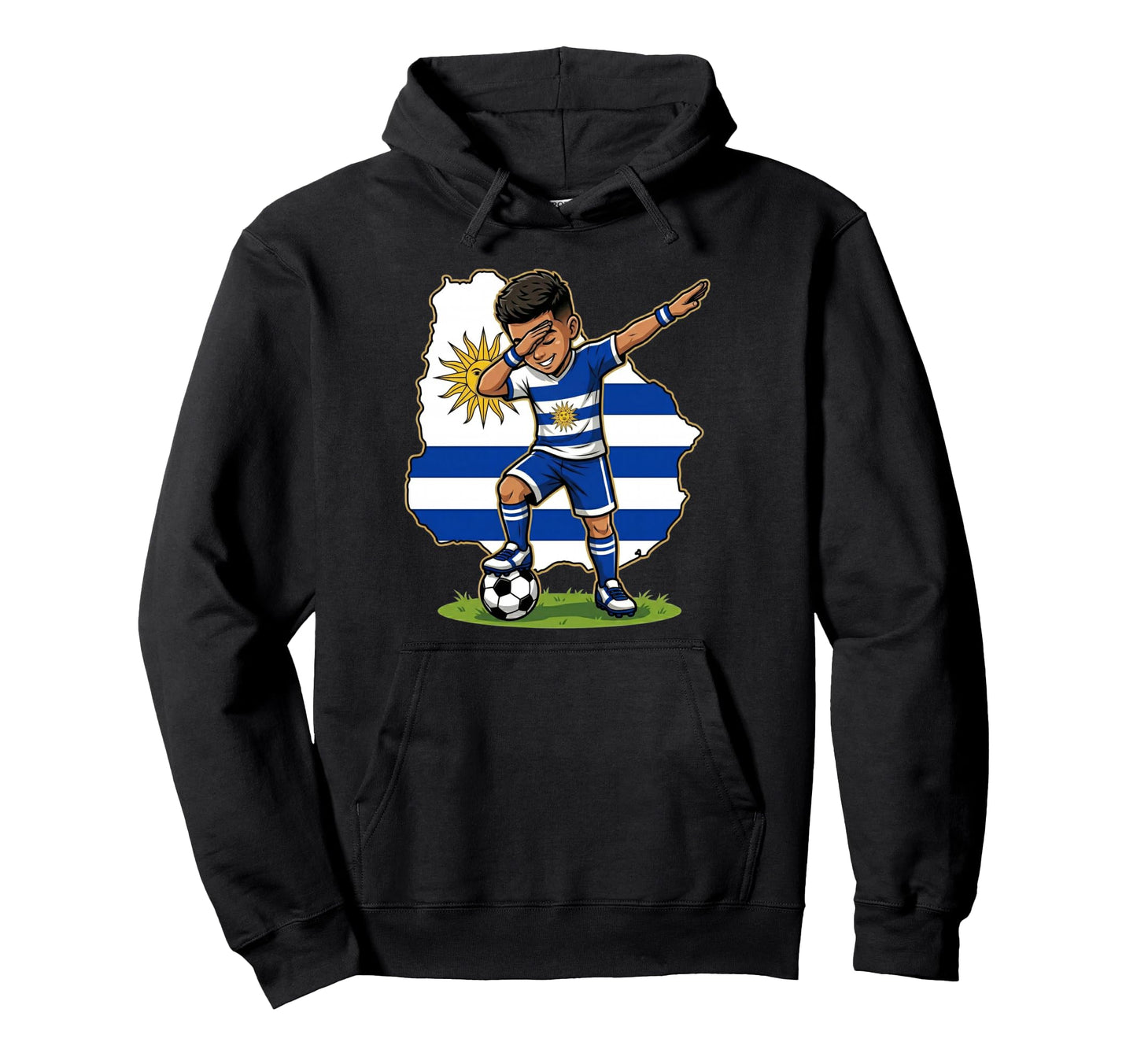 Uruguay Soccer Dab Flag Hoodie - Streetwear Style Unisex - T-Shirt, Sweatshirt, Hoodie