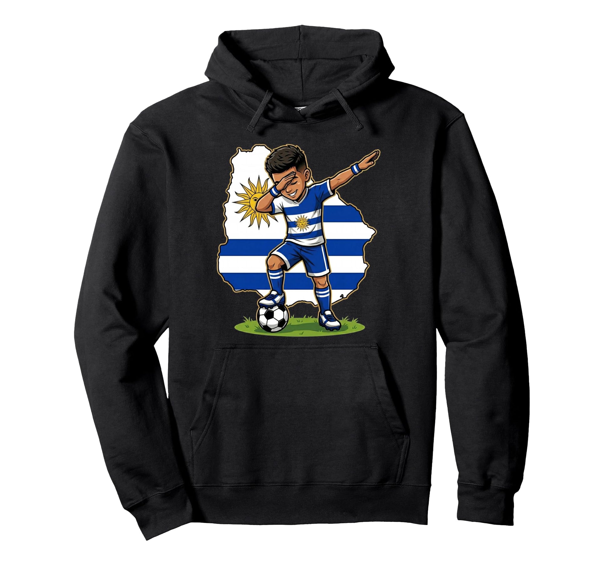 Uruguay Soccer Dab Flag Hoodie - Streetwear Style Unisex - T-Shirt, Sweatshirt, Hoodie