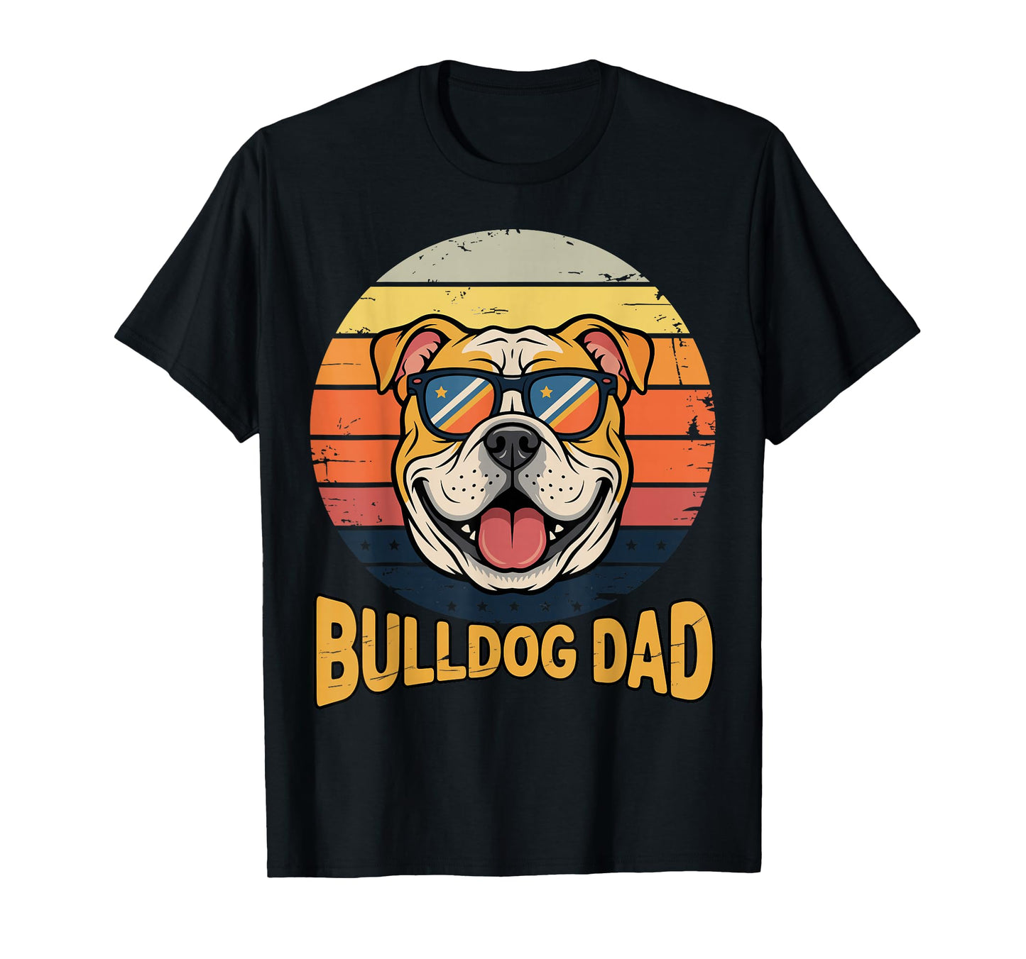Funny Bulldog Dad Dog Owner Sunglasses T-Shirt - Custom Art Print Men Women - T-Shirt, Sweatshirt, Hoodie