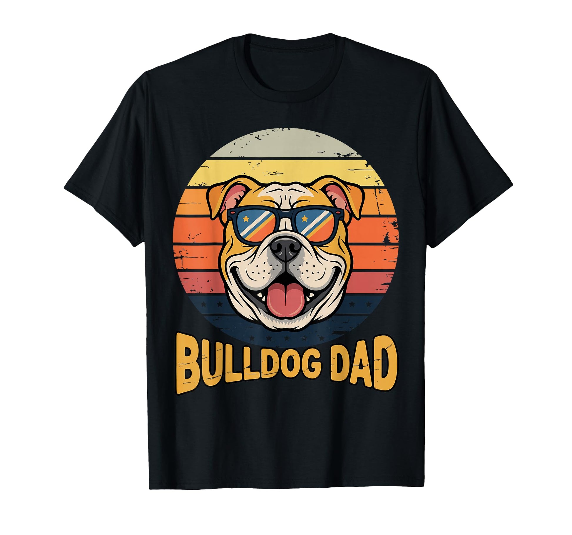 Funny Bulldog Dad Dog Owner Sunglasses T-Shirt - Custom Art Print Men Women - T-Shirt, Sweatshirt, Hoodie