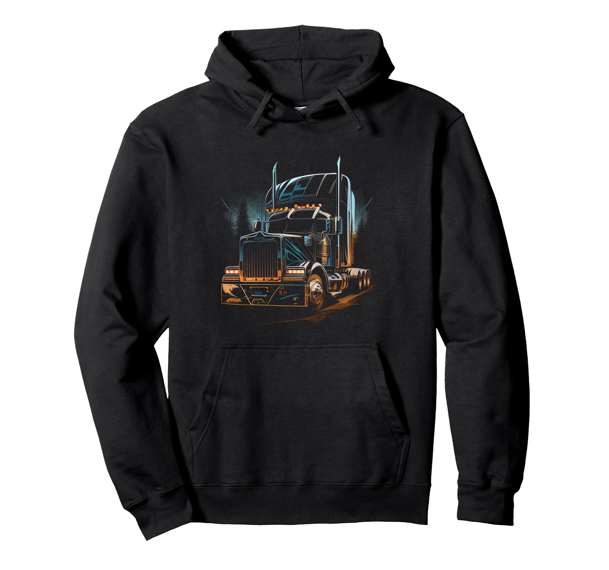 Truck Driver American Flag Trucker Hoodie - Casual Everyday Wear for Adults - T-Shirt, Sweatshirt, Hoodie