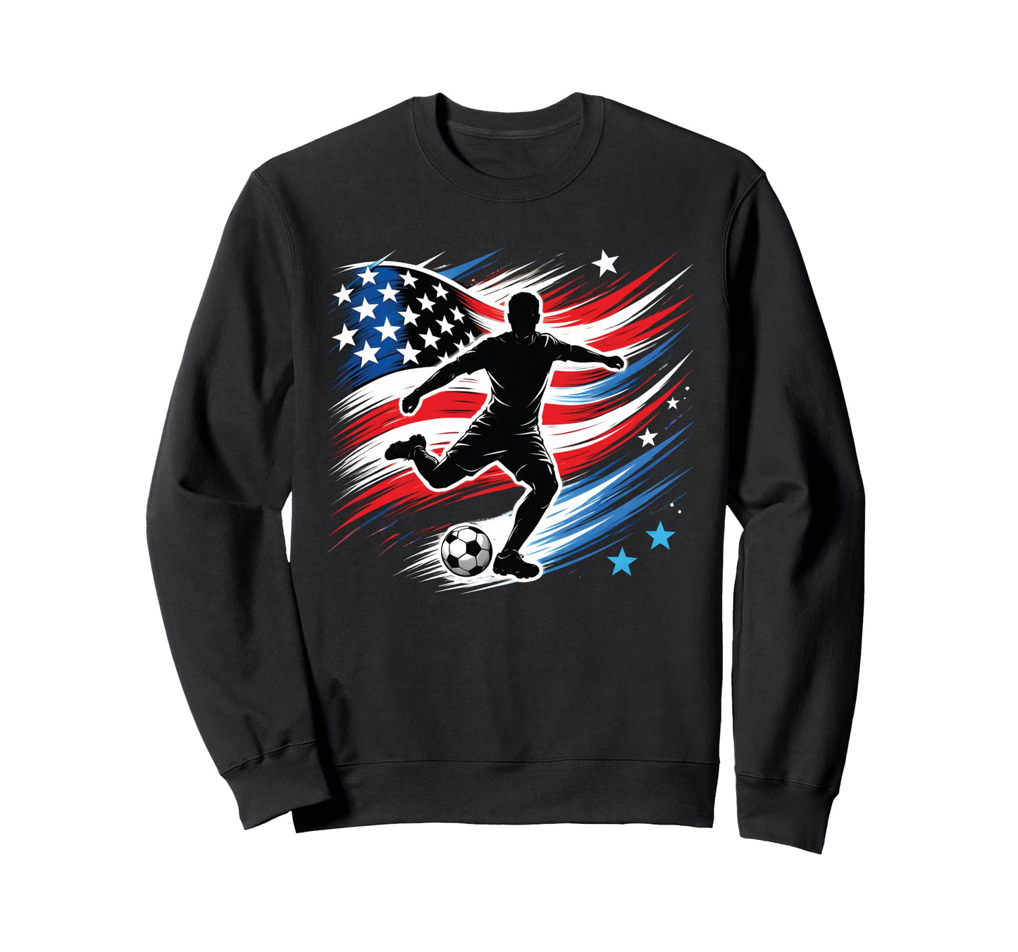 Usa Patriotic Soccer Lover Dad Sweatshirt - Trendy Graphic for Adults - T-Shirt, Sweatshirt, Hoodie