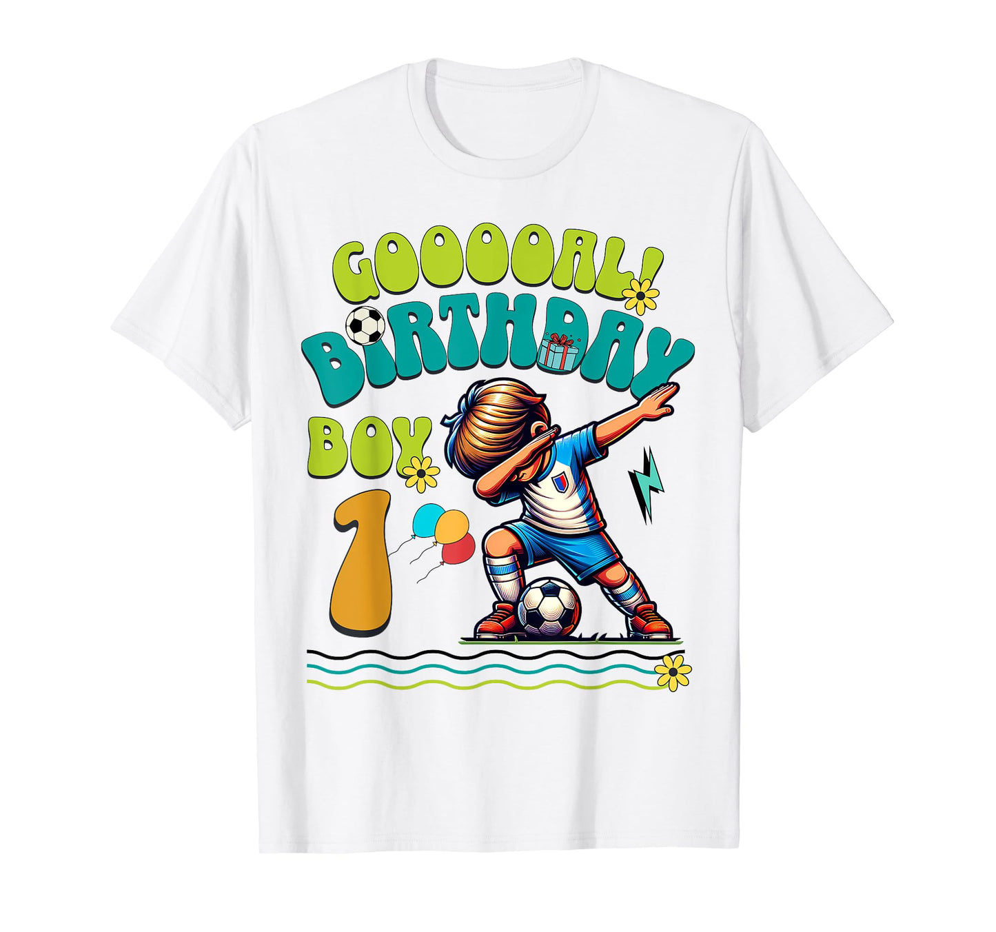 1St Birthday 1 Year Soccer Football Player T-Shirt - Trendy Graphic Unisex - T-Shirt, Sweatshirt, Hoodie