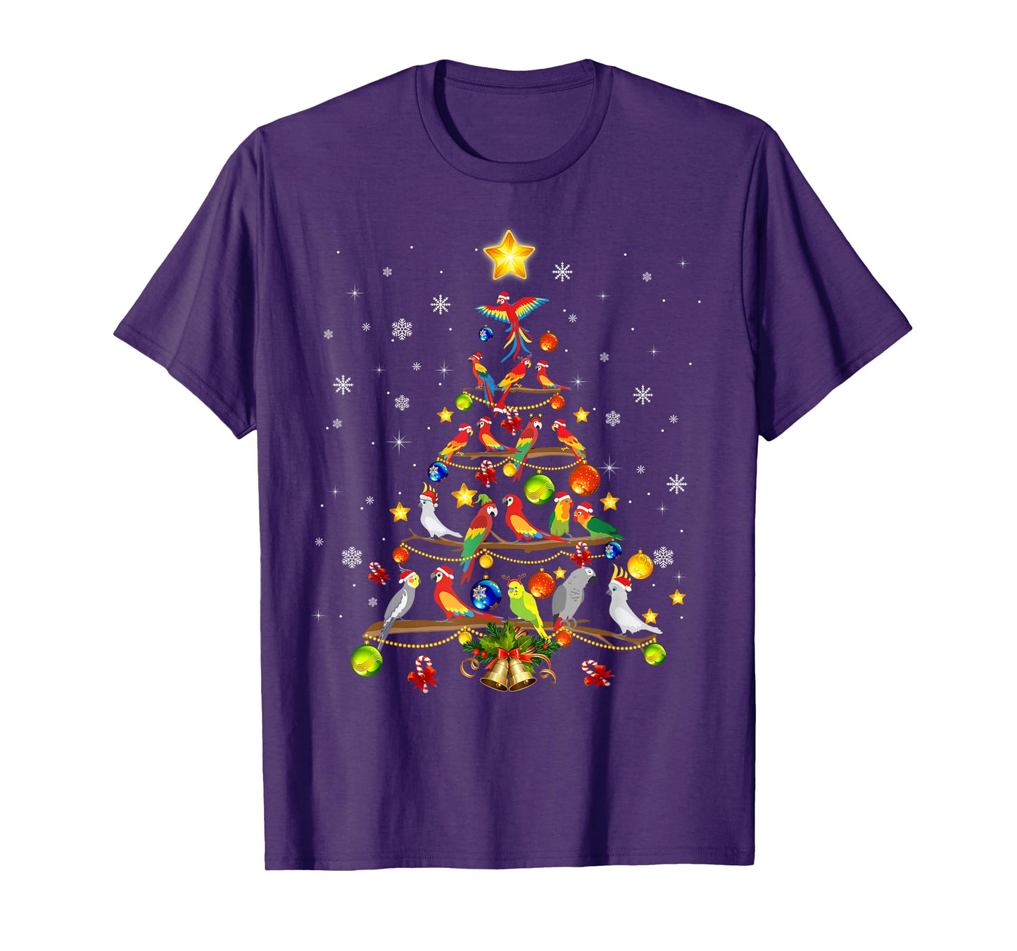 Santa Hat Parrot Tree Funny T-Shirt - Streetwear Style Men Women - T-Shirt, Sweatshirt, Hoodie