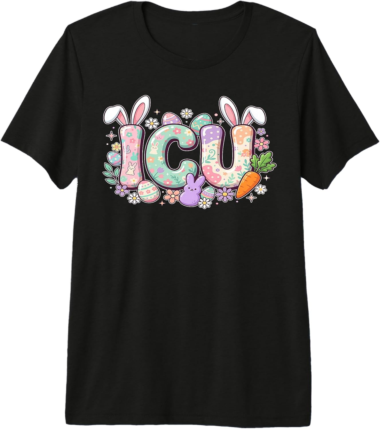 Gifts ICU Easter Bunny Eggs Nurse Unisex T-shirt, Sweatshirt, Hoodie, Long Sleeve Tee - T-Shirt, Sweatshirt, Hoodie