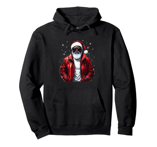 African American Santa Black X Mas Hoodie - Trendy Graphic Unisex - T-Shirt, Sweatshirt, Hoodie