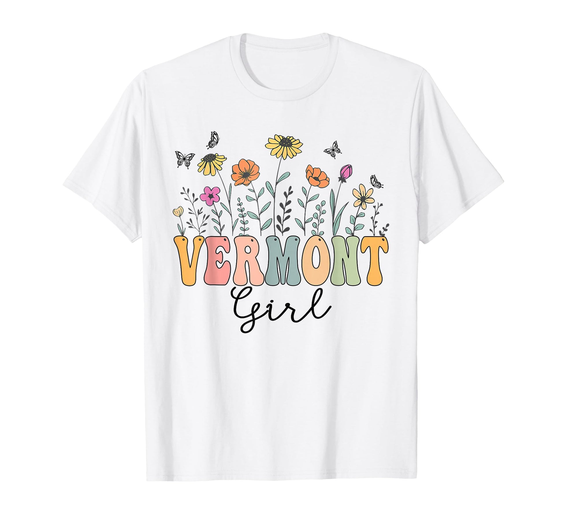 Vermont Wildflower Groovy T-Shirt - Casual Everyday Wear for Adults - T-Shirt, Sweatshirt, Hoodie