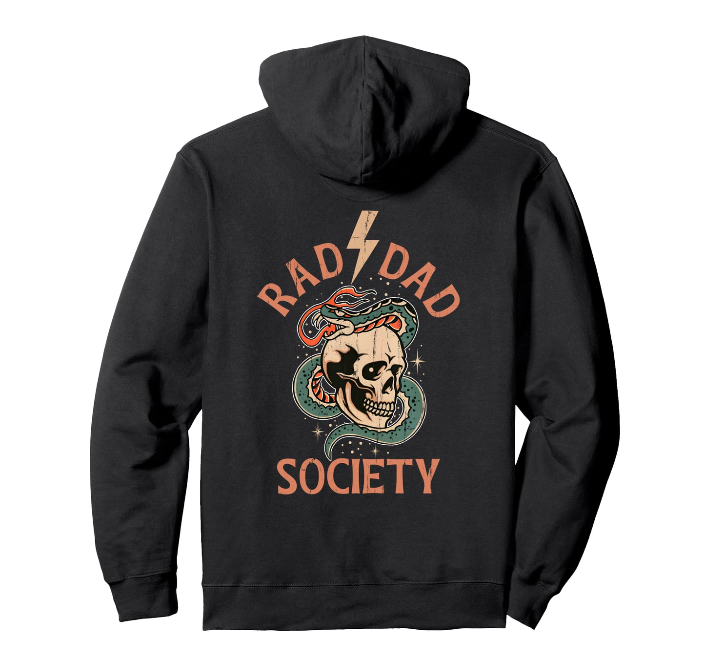 Rad Dad Society Dad Club Dad Life Back Hoodie - Casual Everyday Wear Unisex - T-Shirt, Sweatshirt, Hoodie