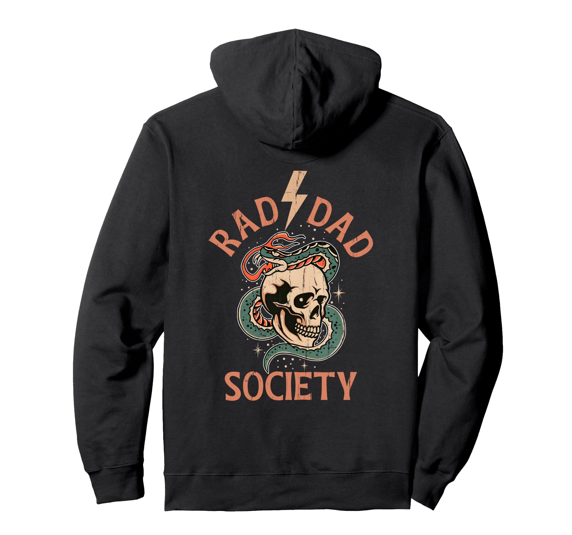 Rad Dad Society Dad Club Dad Life Back Hoodie - Casual Everyday Wear Unisex - T-Shirt, Sweatshirt, Hoodie