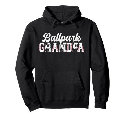 Ballpark Grandpa Baseball Soccer Hoodie - Custom Art Print Men Women - T-Shirt, Sweatshirt, Hoodie