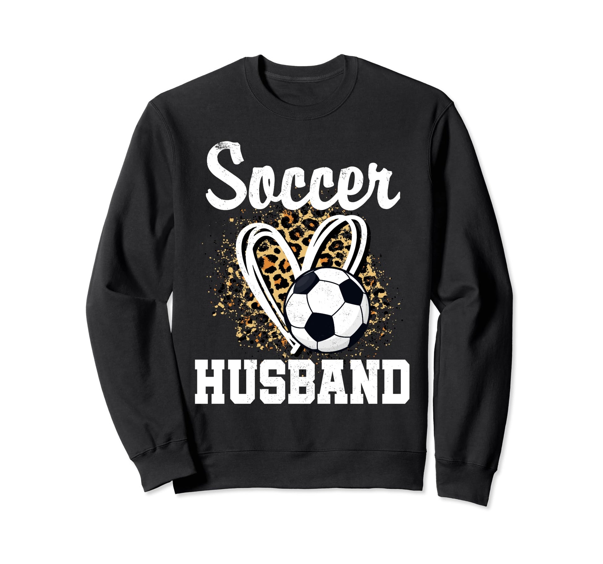 Soccer Husband Leopard Heart Matching Sweatshirt - Minimalist Print Unisex - T-Shirt, Sweatshirt, Hoodie