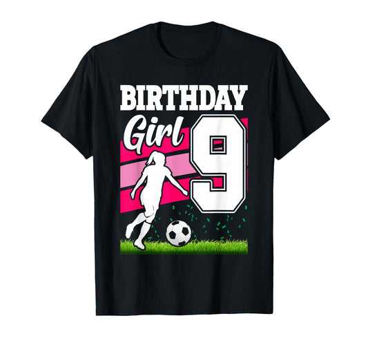 9 Year Old Soccer Birthday Party Theme 9Th T-Shirt - Graphic Print Unisex - T-Shirt, Sweatshirt, Hoodie