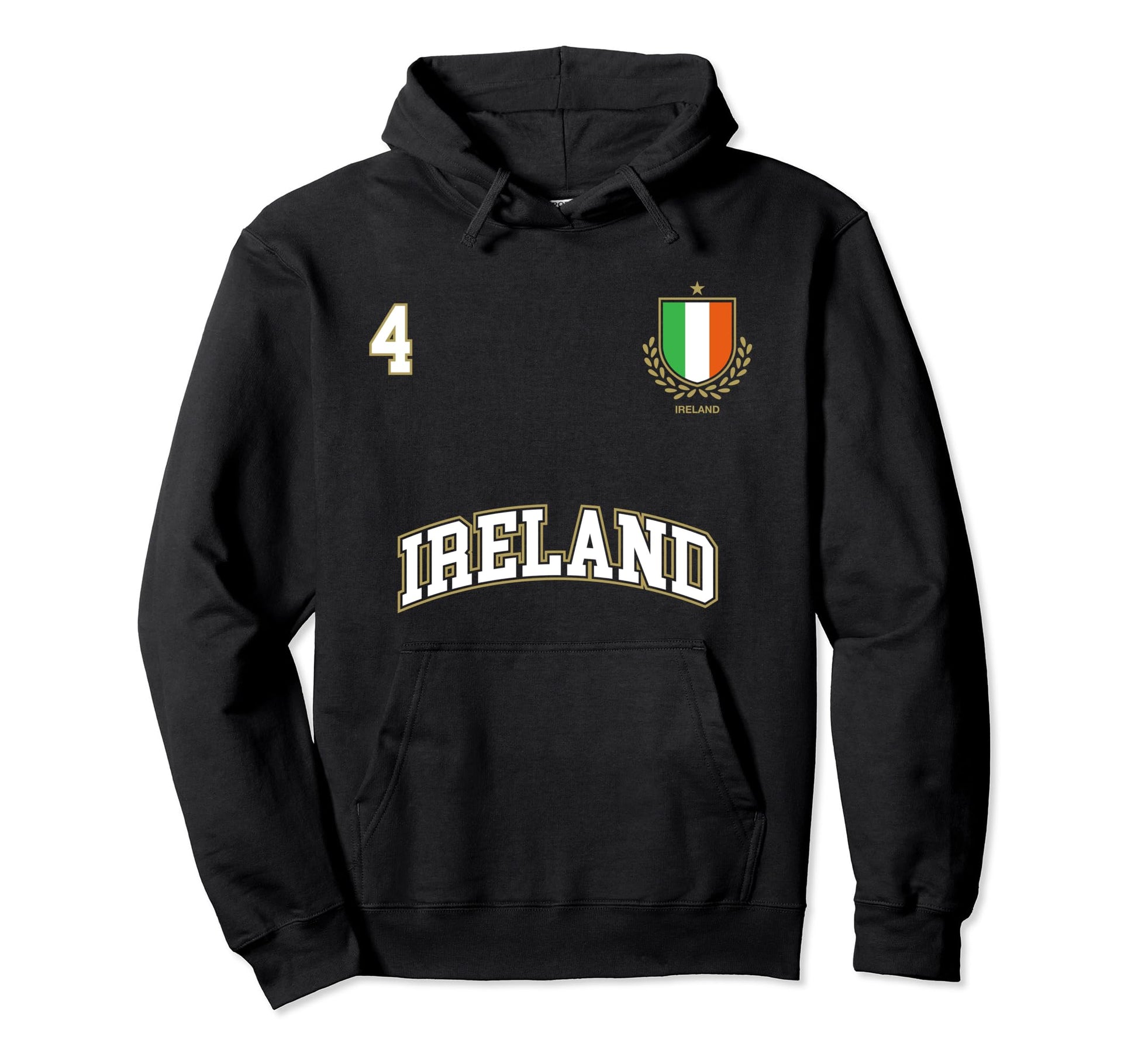 Ireland Number 4 Soccer Team Sports Irish Hoodie - Minimalist Print Unisex - T-Shirt, Sweatshirt, Hoodie