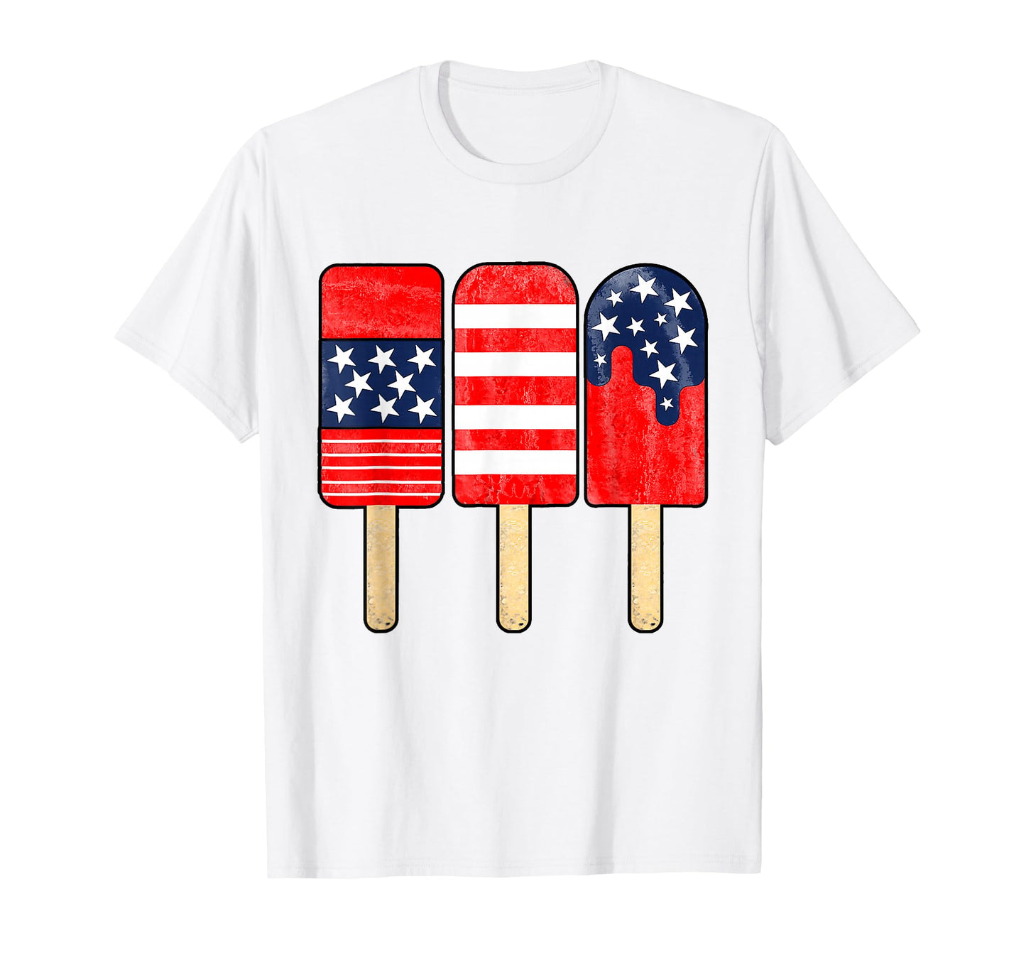 4Th July Popsicle Red White Blue T-Shirt - Fun Novelty Design for Adults - T-Shirt, Sweatshirt, Hoodie