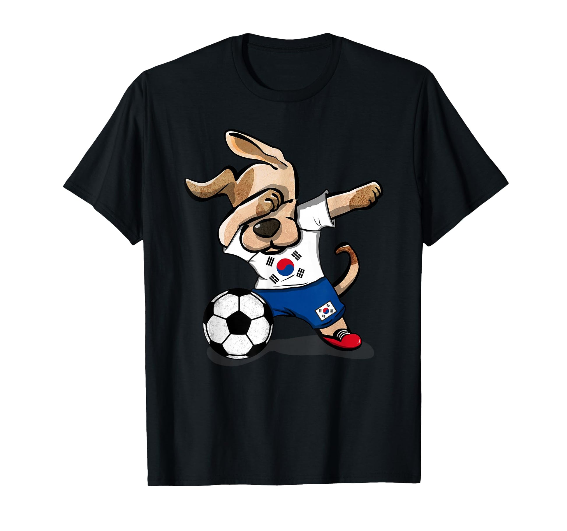 Dabbing Dog South Korea Soccer T-Shirt - Fun Novelty Design for Adults - T-Shirt, Sweatshirt, Hoodie